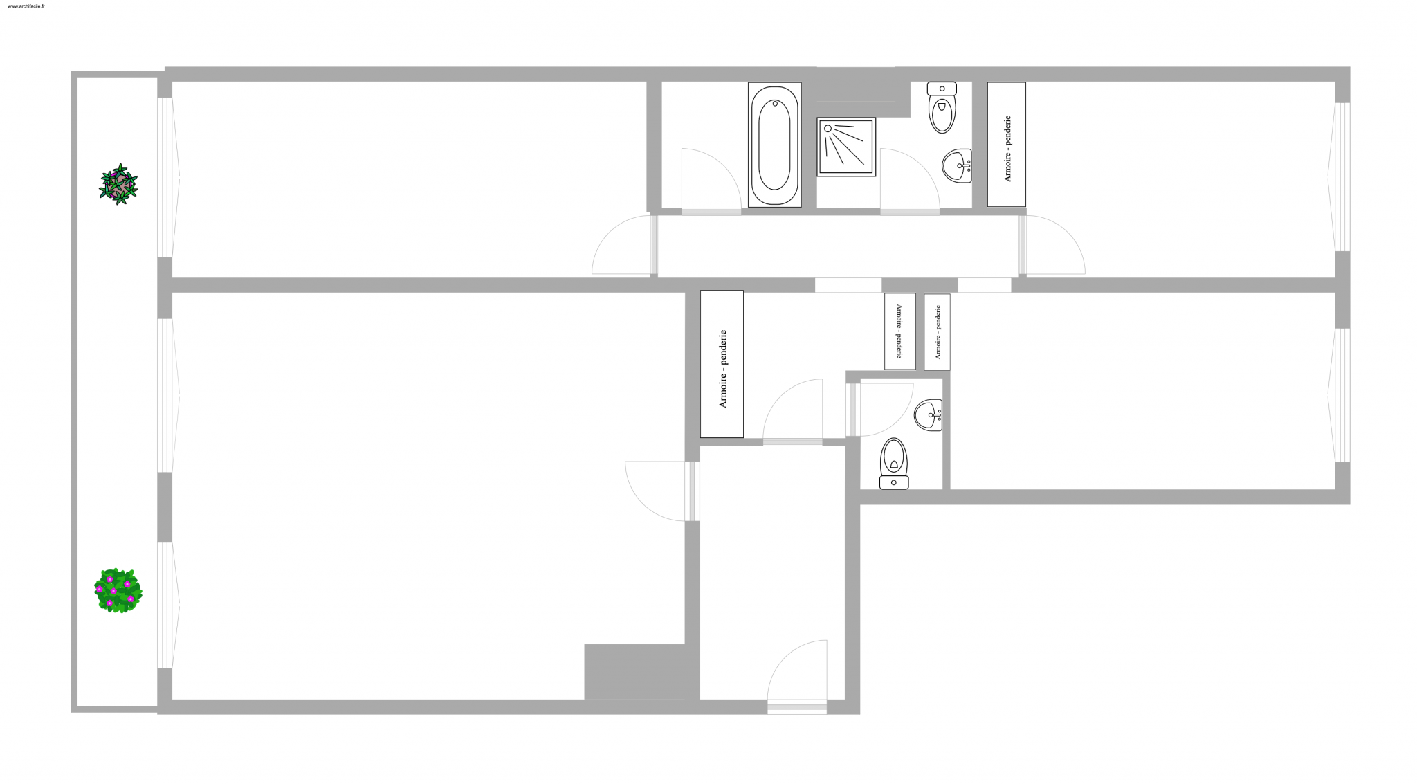 Plan possible avec 3ème chambre
